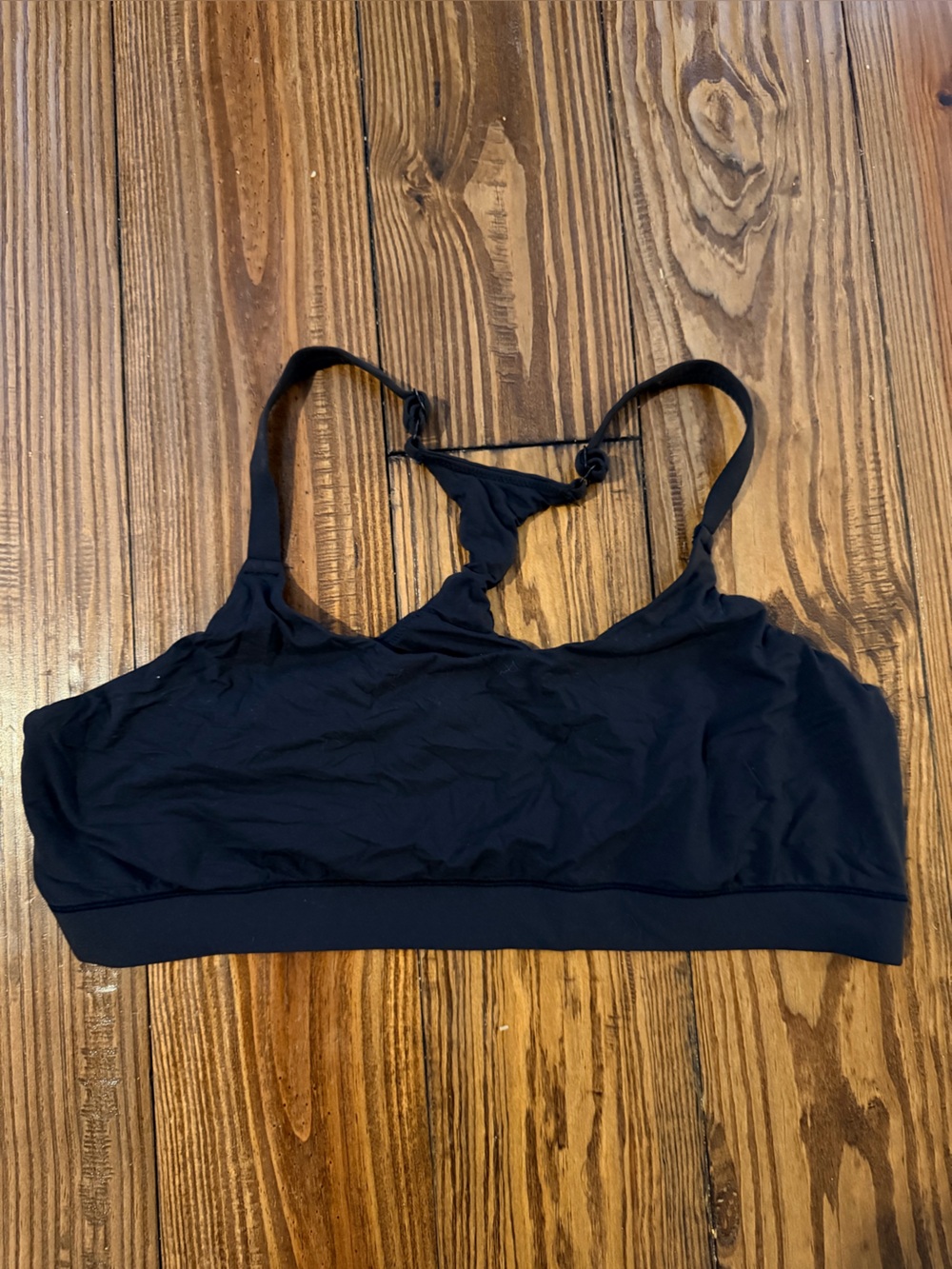 SKIMS Black Seamless Racerback Sports Bralette
